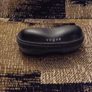 4/$40 Vogue Black Hard Shell Sunglasses Case with White Logo